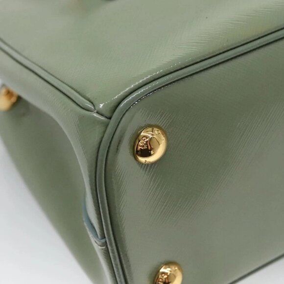 PRADA Galleria Hand Bag Safiano leather 2way Gold Light green Auth 133778 - Picture 5 of 16